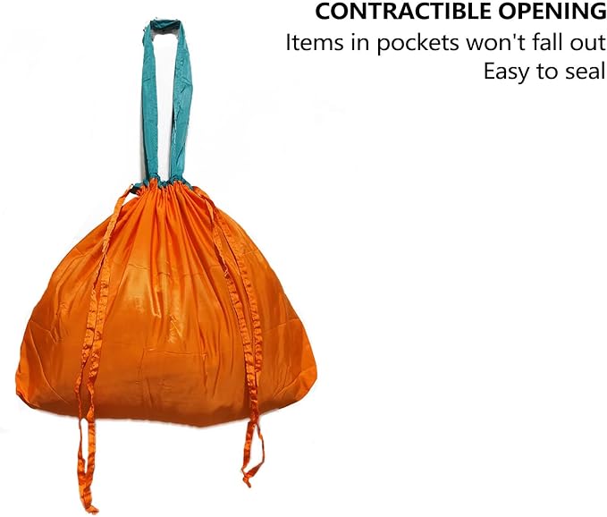 Reusable shopping tote bag, large capacity drawstring tightening top, foldable grocery tote bag, shoulder bag - Image 7