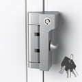 AST Home Security Door Reinforcement Lock, 1 Pack, Indoor Use, Childproof | Safety door lock, toddlerproof security latch, kidproof door stopper with cylinder and snib, made of zinc alloy, matte silver by ASTLockHardware