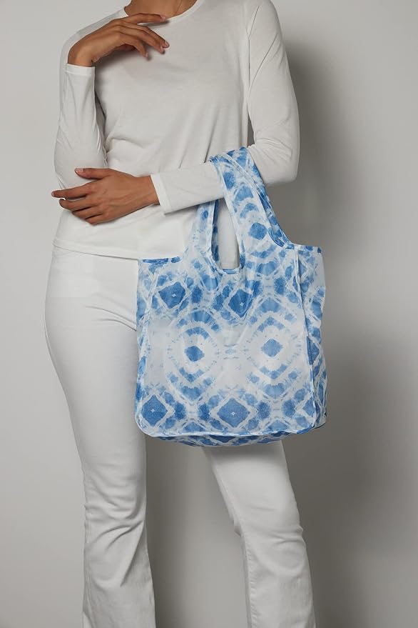 Pure Sage Reusable Grocery Bag - Stylish Shopping Bags for Groceries - Foldable Tote Bag - Image 9