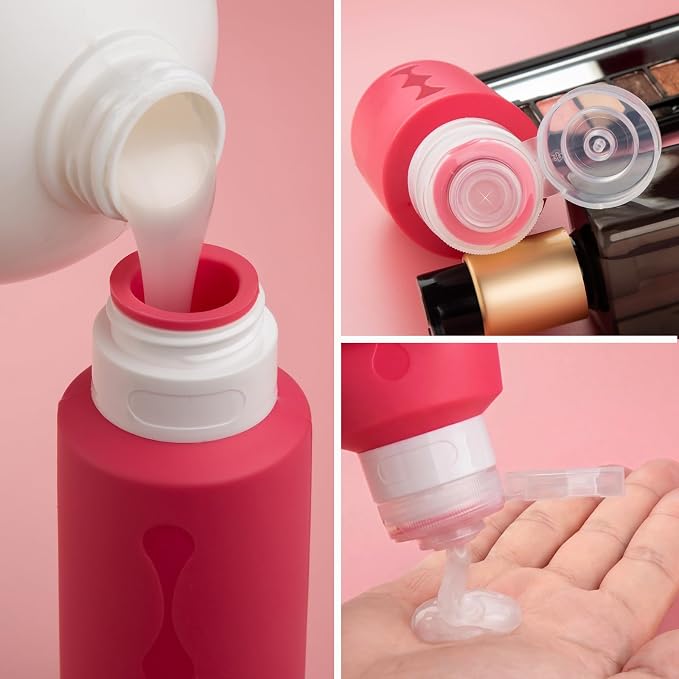 Gemice Travel Bottles for Toiletries, Tsa Approved Travel 6oz Size Containers with Clear Bag, BPA Free Leak Proof Travel Tubs Refillable Liquid Travel Accessories for Cometic Shampoo Lotion - Image 3
