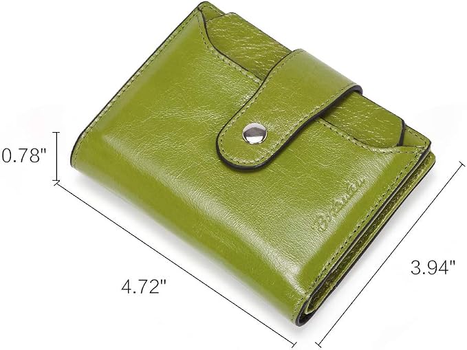 BOSTANTEN Leather Womens Wallet Small RFID Blocking Credit Card Holder | Removable ID Window, Zipper Coin Pocket, Bifold, Minimalist, Fits Small Purses, Daily Use, Ladies Gifts, Green - Image 7