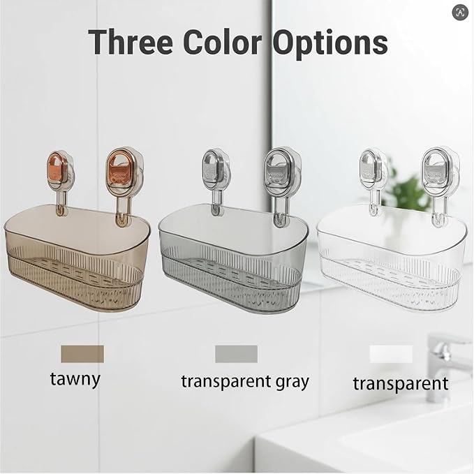 Suction Shower Shelf No Drill, Heavy Duty Bathroom Organizer Wall Mount | No Drill - Image 2