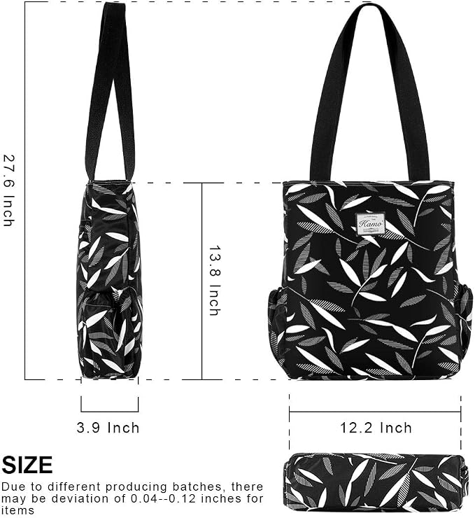 KAMO Floral Tote Bag - Waterproof Lightweight Handbags Travel Shoulder Bag for Hiking Yoga Gym Swimming Travel Beach - Image 3