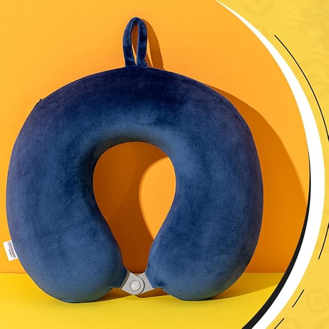 MINISO Minions Travel Neck Pillow with Eye Mask, Cute Cartoon 100% Memory Foam Neck Support Pillow, Lightweight Travelling Pillow Set for Airplane, Car and Home Use - Image 7