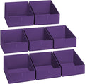 DIMJ Closet Storage Bins 8 Pack - Fabric Trapezoid Closet Organizer Bin, Foldable Storage Baskets for Shelves, Closet Shelf Organizer, Clothing Storage Box for Toys, Books, Towel, Clothes, Purple by DiMJ
