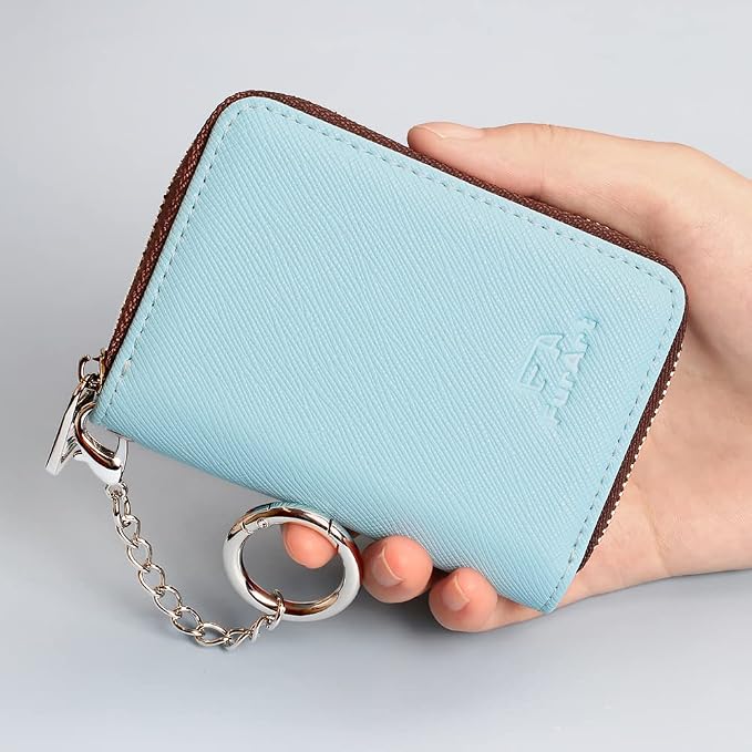 FurArt Zipper Wallet Women RFID Credit Card Holder keychain Wallet | ID Window RFID Blocking Compact Small business 15/16 slots - Image 4