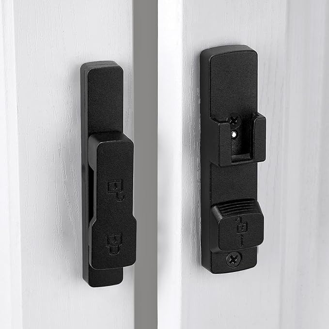 Matte Black 180 Degree Barn Door Lock,Flip Gate Latches Hardware | Zinc Alloy Door Lock,Sliding Door Latches,for bedroom,drawer,pet enclosures,cabinet,garage,window - Image 7