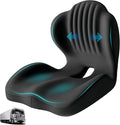 Memory Foam Seat Cushion with Lumbar Support Pillow for Truck Driver, Ergonomic L-Shaped Car Seat Cushion for Tailbone Pressure Relief, Non-Slip Chair Pad for Long Driving, Black by Serdyes