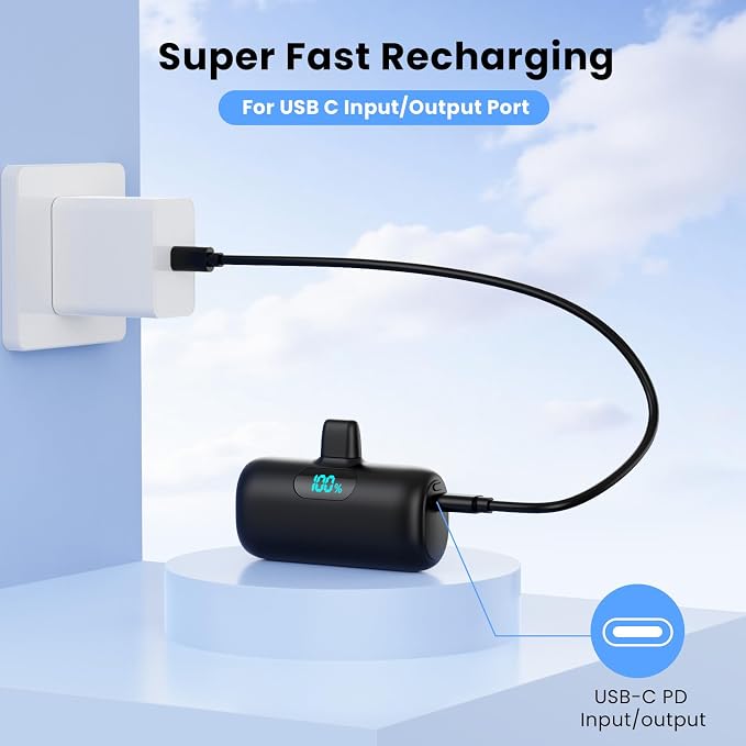 [2 Pack]Portable Charger Power Bank for iPhone 17/16/15,Mini USB C Portable Power Bank 5000mAh Fast Charging Battery Pack Travel Essentials for iPhone 15/16/17 Plus/17 Pro/17 Pro Max,Samsung Android - Image 7