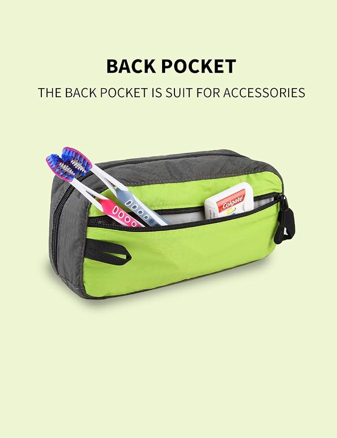 Gox Travel Small Toiletry Bag for Men Nylon Dopp Kit Medicine Bag Small Mesh Zipper Pouch Travel Organizer Pouch Shave Kits for Teens Toiletry Essentials Bathroom Compact (Green, 9.8*4.3*3.3 Inches) - Image 4