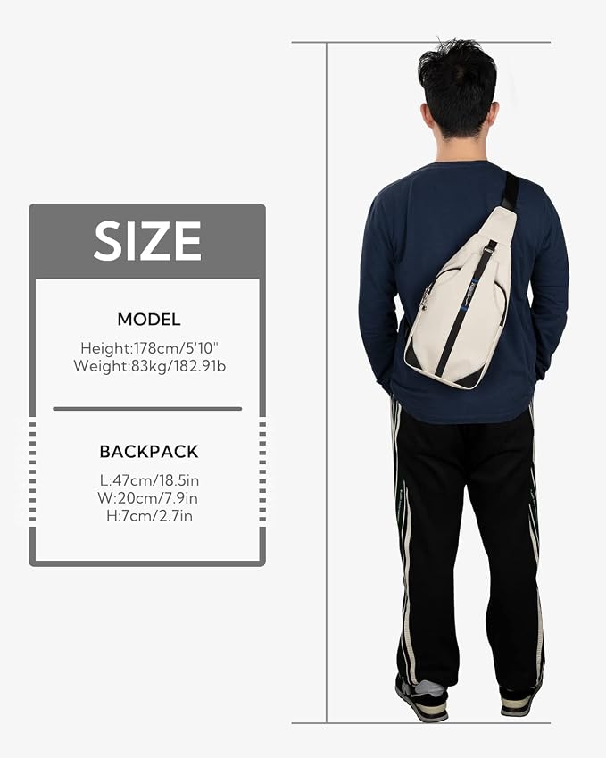 WATERFLY Medium Crossbody Sling Backpack Anti Theft Backpack for Traveling Chest Shoulder Bag - Image 9
