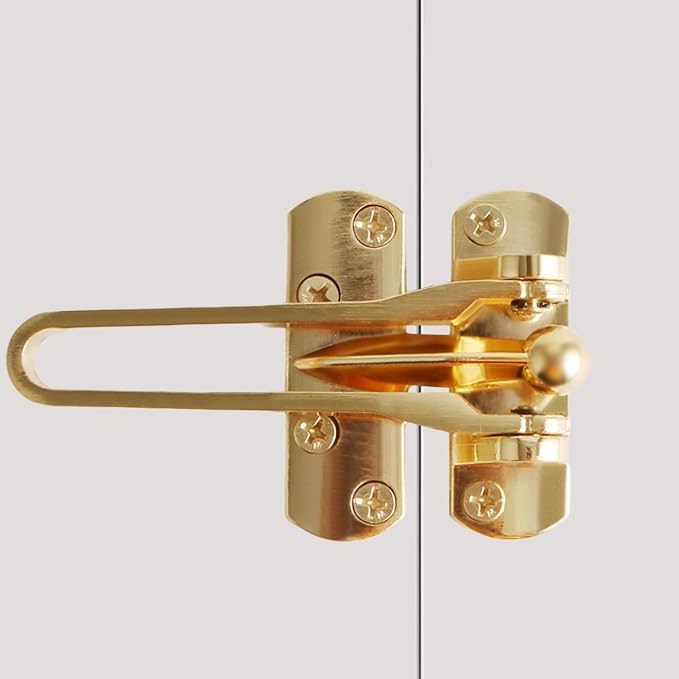Alise Swing Bar Door Lock,Gold Door Lock for Front Doors and Inside Doors | Security Door Guard Latch for Kids Safety Home Security,Hotel Latch Lock Front Door Child Lock - Image 7