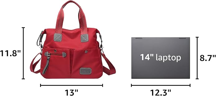 Tote Bag for Women,Multi Pockets Shoulder Handbag,Nurse Bag for Work,Large Cross body Purse,Fashion Nylon Top Handle Satchel - Image 3