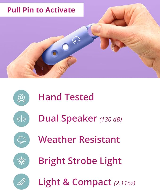 Vantamo Personal Alarm for Self Defense with Low Battery Notice, Strobe Light & Extra Loud 130 dB Double Speakers Safety Keychain Set for Women, Rechargeable Panic Button for Womens Self Defense - Image 2