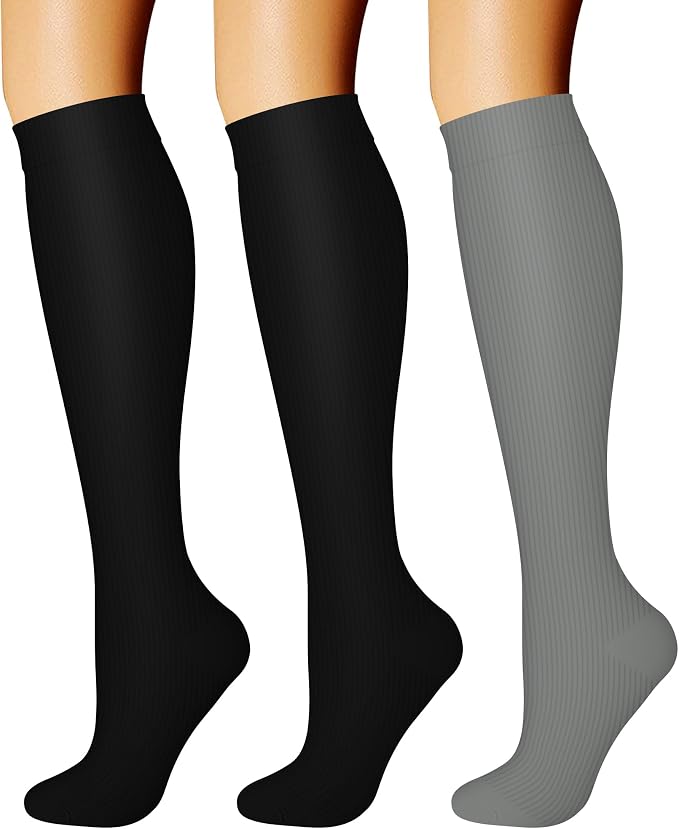 CHARMKING Compression Socks for Women & Men Circulation (3 Pairs) 15-20 mmHg is Best Support for Athletic Running Cycling by CHARMKING