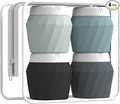 Travel Containers for Toiletries, Premium Silicone Cosmetic Cream Jars, TSA Approved Leak-Proof Refillable Travel Size Toiletries with Clear Bag for Cosmetic Face Body Cream (Gray, 1.7OZ) by Silevoler