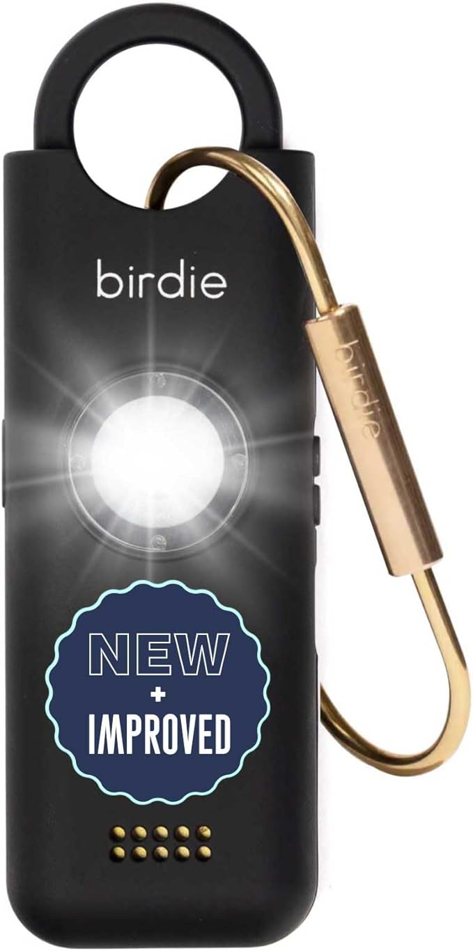 She’s Birdie 3.0 New Version – The Original Personal Safety Alarm for Women by Women–Loud Siren, Flash Light and Rechargeable Battery in a Variety of Colors (Charcoal Black) by ShesBirdie