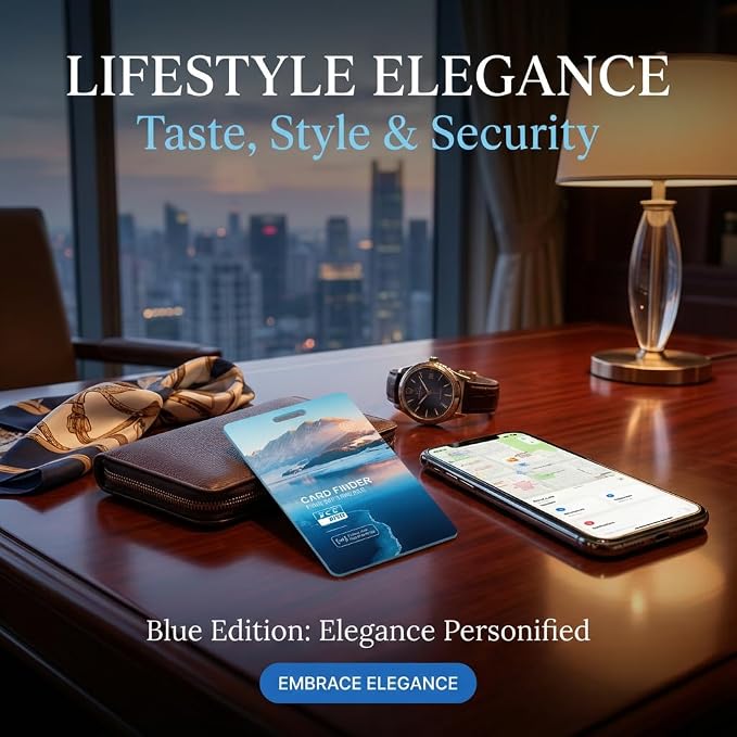 Wallet Tracker Card, IP68 Water Proof Tracking Card for Luggage Tags, Rechargeable Thin GPS Smart Finder for Luggage Tag,Passports and More Phone Finder(iOS Only) (Blue) - Image 8