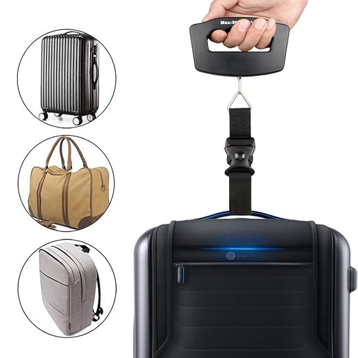 Handheld Digital Luggage Scale with Grip for Travel Portable Electronic Weighing Suitcase and Bag 110Lb/50kg Black - Image 3