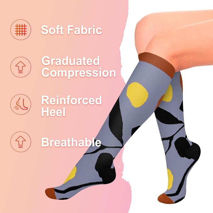 4 Pairs Compression Socks for Women Circulation-Best Support for Nurses,Running,Athletic,Travel - Image 5