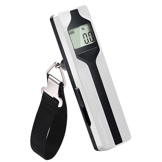 Battery-Free Luggage Scale – No Batteries Needed, Portable Digital Hanging Suitcase Weight Scale for Air Travel & Checked Bags, 110lb/50kg, LCD Display, Compact Travel Accessory by TravelInspira