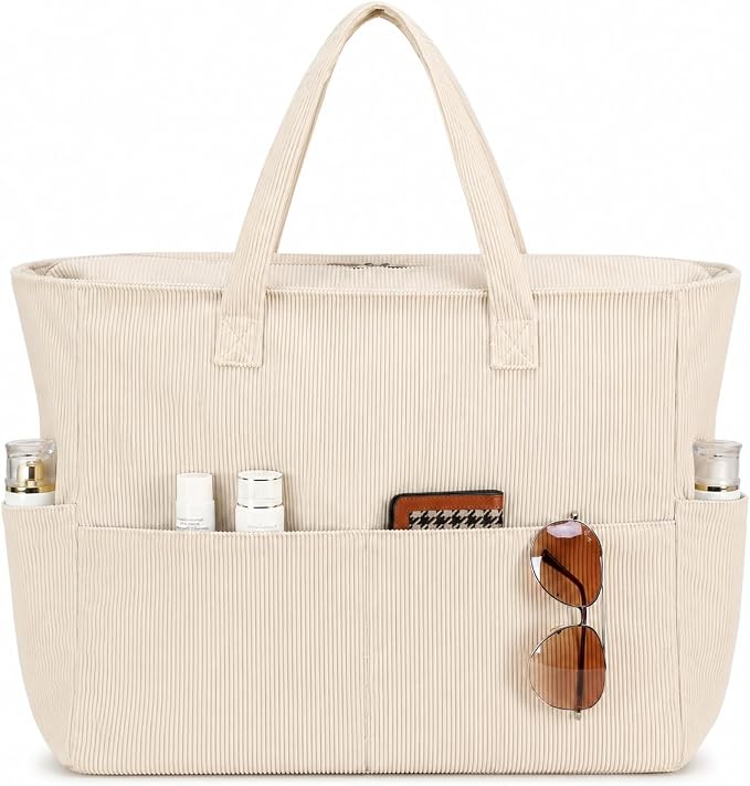 LEDAOU Large Beach Bag for Women, Waterproof Sandproof Tote Bag with Zipper | 36L Pool and Swim bag with Zipper, Wet/Dry pocket and 7 Pockets for Beach Days, Cruises, Vacations and Family travel by LEDAOU