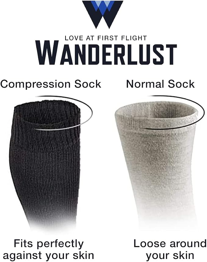 Wanderlust Travel Compression Socks - Support Stockings - Image 3