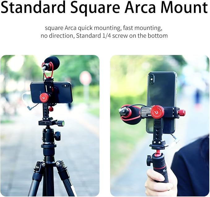 Cell Phone Tripod Mount, ULANZI ST-14 Smartphone Tripod Mount Adapter | Aluminum with Cold Shoe, 360° Cell Phone Stand Holder Clamp for iPhone17 16 15 14 13 12 11 Max Pro iPhone X XR Xs 6 7 Plus - Image 5
