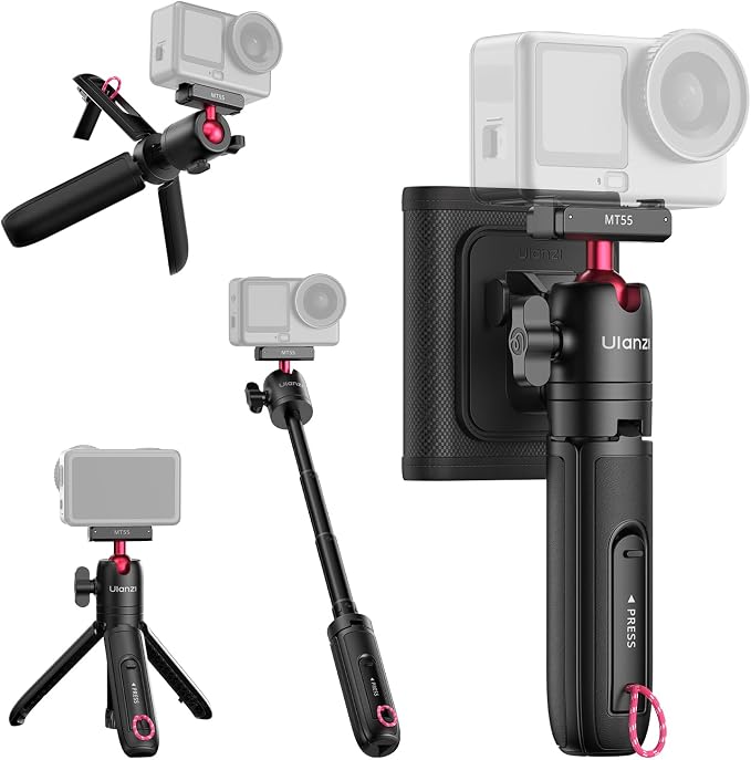 ULANZI Magnetic Mini Tripod Selfie Stick for Action 6/Nano/Xtra Atto | Mantis Hook, Quick Snap Strap Mount, Magnetic Base for Action 6 Nano, 4-Section Extension, 360° Ball Head by ulanzi