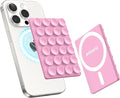 amBand Airplane Travel Essentials Phone Holder, Anti-Slip Magnetic Suction Cup Phone Mount for iPhone Fits Magsafe Attachment, Influencer/Sharer/Content Creator Must Haves for Selfie/Video, Peony Pink by amBand