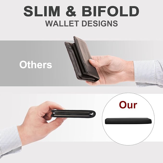 Chelmon Slim Wallet for Men ID Window with RFID Blocking Front Pocket Minimalist Bifold Bussiness Card Holder Gift for Men - Image 5