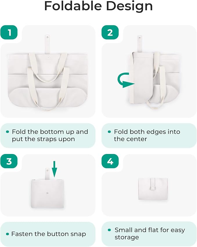 BAGSMART Tote Bag for Women, Foldable Tote Bag With Zipper Travel Shoulder Bag Handbag for Work - Image 6