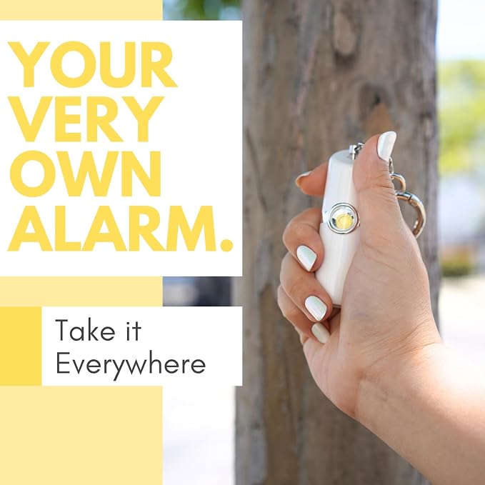 Securityman Personal Alarms for Women | Loudest Safety Alarm Keychain (130dB Siren and SOS Strobe Light) Everyday Personal Safety Devices for Women - White - Image 3