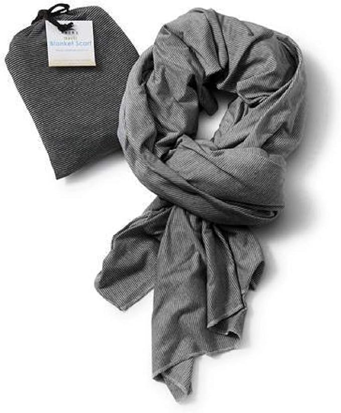 Bucky Jersey Stripe Travel Comfort, Blanket Scarf, Black Stripe (551253) by Bucky