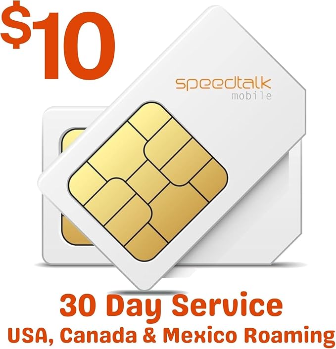 $10 Tracker SIM Card Kit, Unlimited Data for 4G GPS Tracking Devices locators Pet Senior Kids Car | 3 in 1 Simcard Standard Micro Nano | No Contract 30 Days Service Plan US Coverage by SpeedTalkMobile