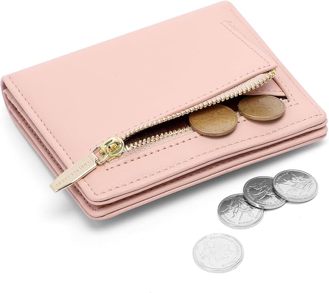 Small Women Wallet RFID Blocking Bifold Pocket Wallet Slim Compact Ladies Purse Mini Wallets For Women (Pink) - Image 2