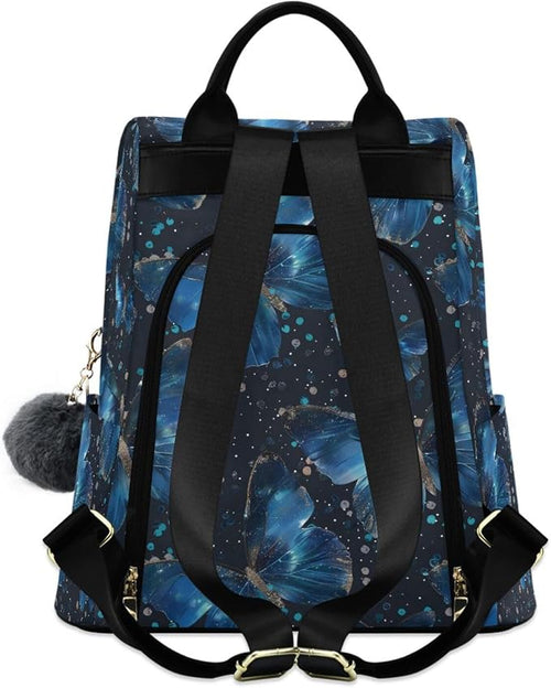 ALAZA Blue Butterflies Backpack Purse for Women Anti Theft Fashion Back Pack Shoulder Bag - Image 2