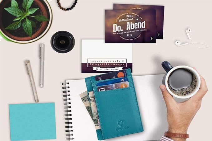 Front Pocket Wallet for Men Women Slim Minimalist Real Leather RFID Blocking Credit Card Holder - Image 5