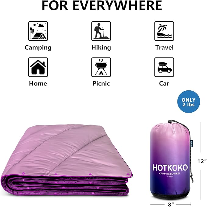 Camping Blanket - Puffy, Lightweight, Packable Outdoor Blanket for Traveling, Stadium, Hiking, Picnics - Image 5