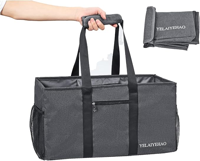 YELAIYEHAO Large Utility Tote Bag, Foldable Collapsible Tote for Storage Pool BeachShopping picnic laundry gym and Luggage - Image 3