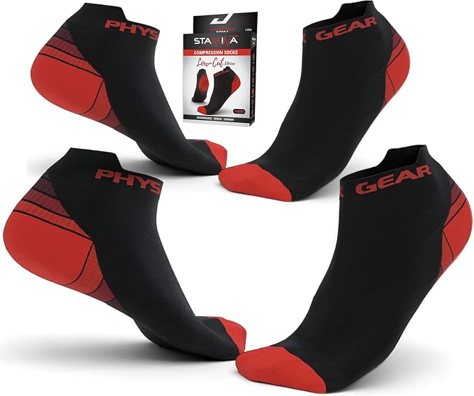 Physix Gear Short Compression Socks for Men & Women - Best Low Compression Socks Women & Men Ankle Socks with Arch Support - Image 2