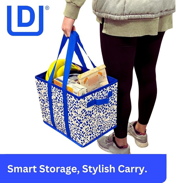 DURASACK Grocery Tote 3-Pack All-Purpose Collapsible Totes with Handles Kitchen Reusable Grocery Bags - Image 2