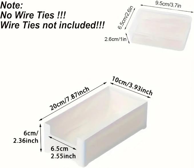 Cable Organizer Storage Box with 7 Wire Ties,Desktop Cable Management Box with Switch, Power Cord Organizer for Office,Home,Desk Accessories Storage Stationery Supplies（Clear） - Image 2