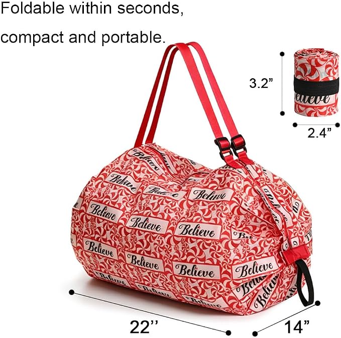 Ultralight Foldable Tote, Reusable Grocery & Travel Bag for Women Water Repellent Shopping Bag - Image 2