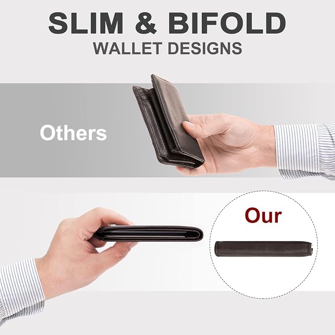 Chelmon Slim Wallet for Men ID Window with RFID Blocking Front Pocket Minimalist Bifold Bussiness Card Holder Gift for Men - Image 5