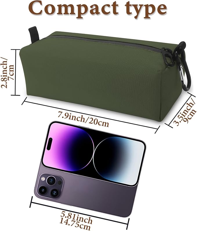 Small Toiletry Bag for Men, Travel Bag Waterproof and Foldable for Storage Mini Toiletry Bag Equipped With Carabiner for Easy Portability (army green) - Image 2