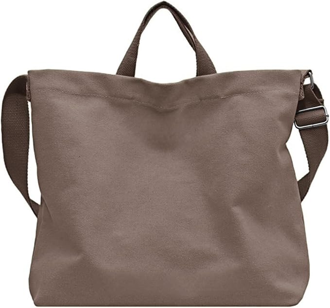 Women's Canvas Tote Bag inside Out Bag with Adjustable Crossbody Strap for Work Travel Shopping Durable Handbag for Men by Unknown