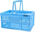 Collapsible storage crates ,plastic baskets for organize 14.96x 9.84"x7.87" | shopping garden basket,foldable crate with Handles, car trunk basket,for Kitchen,Bathroom by ZHJINGYU