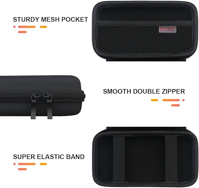 BOVKE Travel Cable Organizer Bag Electronics Accessories Case Portable Travel Gadget Bag for USB Flash Drive, Adapter, Charging Cable, Charger, SD Card, Earbuds, Small Power Bank, Black+Inside Black - Image 4