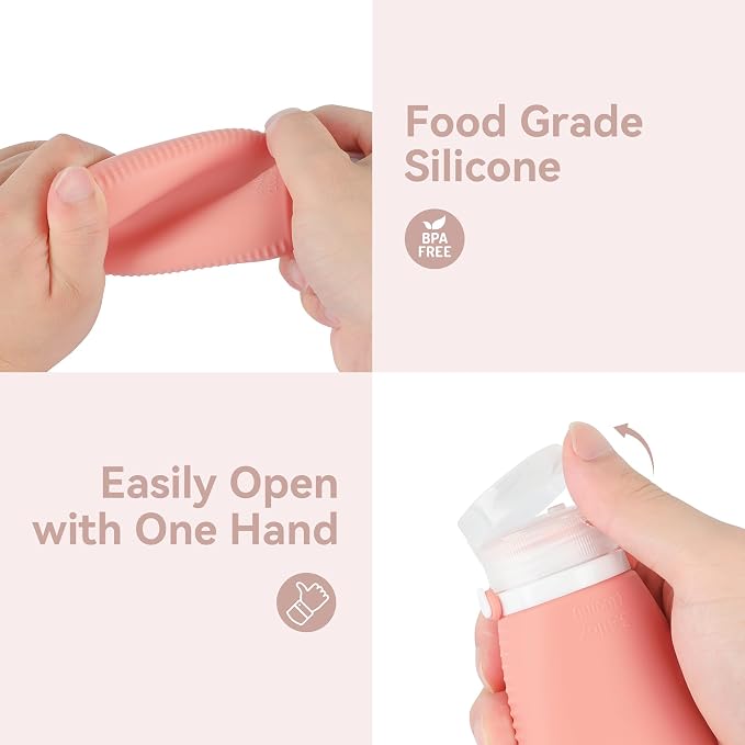 12PC Silicone Travel Bottles Set for Toiletries, TSA Approved Travel Bottles Leak-Proof Travel Size Toiletries,Multi-functional Travel Bottles with Face Wash Bath Hair Wash Silicone Massage - Image 5